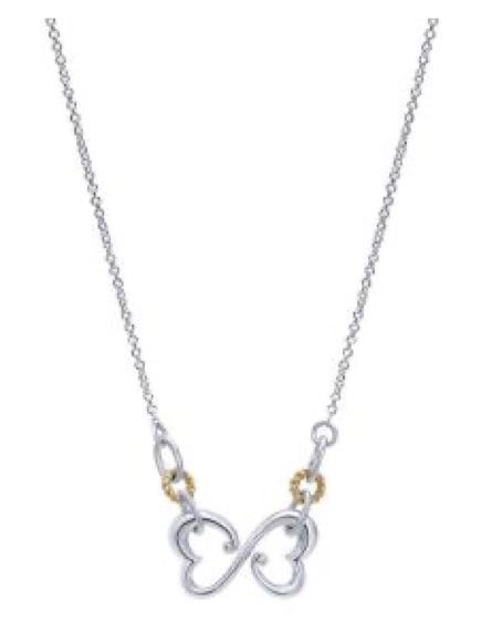 Two-Tone Heart Infinity Necklace - 18k/925 Gabriel&Co